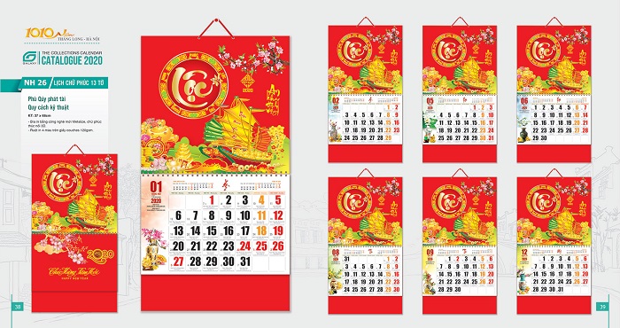 In lịch Tết 2020 tại Kinh Bắc