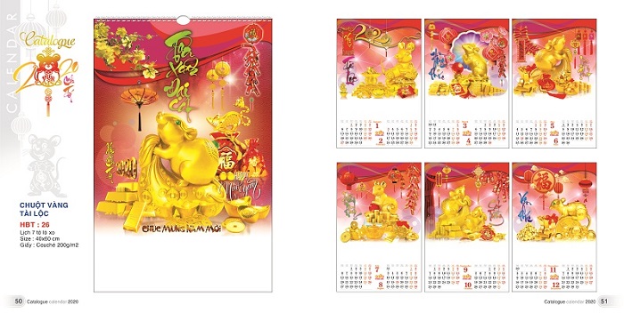 Thông tin tổng quan về in lịch Tết 2020